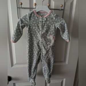Carter's Gray Fleece Footie Pajamas